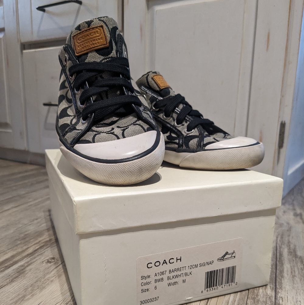 Coach Black and white Barrett sneaker size 6